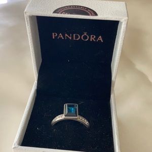 Pandora blue stone ring